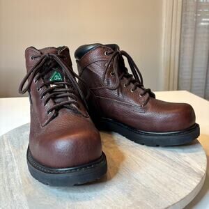 Worx by Red Wing Men's US 7 M Safety Steel Toe Work Boots Dark Brown Style 5800
